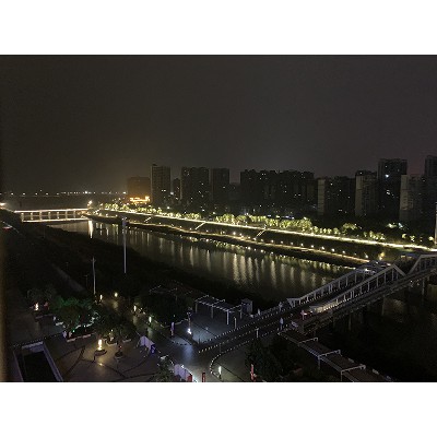Landscape lighting of steamed water east embankment in Hengyang City